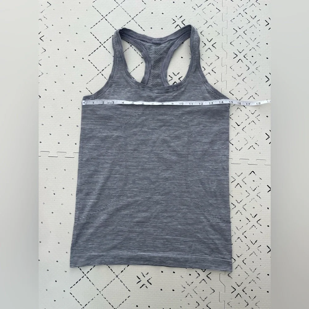 Lululemon Wee Are From Space White Gray Striped tank top 6‎
